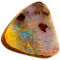 Pastel Flame: Genuine Triangular Solid Boulder Opal Gemstone