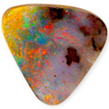 Pastel Flame: Genuine Triangular Solid Boulder Opal Gemstone
