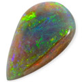 Midnight Aurora: Black Solid Opal Teardrop Shaped