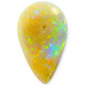 Starlight Glow: Black Solid Opal Teardrop Shaped
