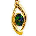 Inferno Bloom 14KT Gold Opal Pendant