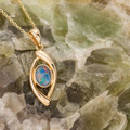 * 1 A Mystic Ocean 14KT Gold Opal Pendant