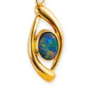 * 1 A Mystic Ocean 14KT Gold Opal Pendant