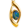* 1 A Mystic Ocean 14KT Gold Opal Pendant