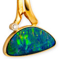 * Orion's Heart 14KT Gold & Diamond Opal Pendant