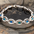 Celestial Link 925 Sterling Silver Opal Bracelet