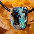 Ethereal Fault Boulder Opal Slide Pendant
