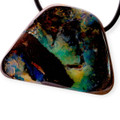Abyssal Flame Boulder Opal Slide Pendant