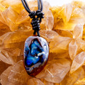 Titan's Heart Boulder Opal Slide Pendant
