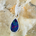 * A Teardrop Sun Sterling Silver Opal Pendant