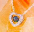 HEART SHAPED SWIVEL OPAL PENDANT