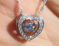 HEART SHAPED SWIVEL OPAL PENDANT