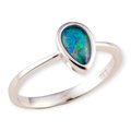 ETHEREAL RAINBLOOM STERLING SILVER OPAL RING