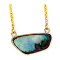 * AN ENCHANTED FOREST BOULDER OPAL YELLOW GOLD FILLED PENDANT