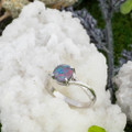 CELESTIAL PINFIRE VEIL SILVER OPAL RING