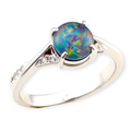 CELESTIAL PINFIRE VEIL SILVER OPAL RING