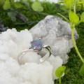 CELESTIAL PINFIRE VEIL SILVER OPAL RING