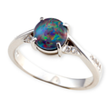 CELESTIAL PINFIRE VEIL SILVER OPAL RING