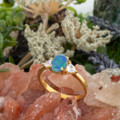 * 1 ELECTRIC OCEANLIGHT OPAL 18KT GOLD PLATED RING