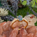 *1 RAINBOW PINFIRE MULTICOLOR OPAL 18KT GOLD PLATED RING