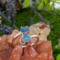 WHIMSICAL PINFIRE CAT OPAL STERLING SILVER RING