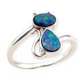 WHIMSICAL PINFIRE CAT OPAL STERLING SILVER RING