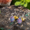 PINKFIRE DAWN OPAL STUDS 18KT GOLD PLATED EARRINGS