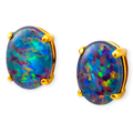 TWILIGHT PINKFIRE OPAL STUDS 18KT GOLD PLATED EARRINGS