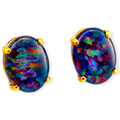 TWILIGHT PINKFIRE OPAL STUDS 18KT GOLD PLATED EARRINGS