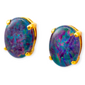 CELESTIAL PINKFIRE OPAL STUDS 18KT GOLD PLATED EARRINGS