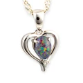 * 1 CELESTIAL HEARTFIRE RAINBOW STERLING SILVER OPAL PENDANT