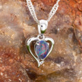  *1 ENCHANTED AURORA HEARTSONG STERLING SILVER OPAL PENDANT