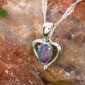 ENCHANTED AURORA HEARTSONG STERLING SILVER OPAL PENDANT