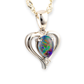 ENCHANTED AURORA HEARTSONG STERLING SILVER OPAL PENDANT
