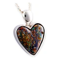 LUMINOUS QUEENSLAND HEART SILVER SOLID BOULDER OPAL PENDANT