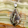 AURORA FREEDOM FLAME LARGE SILVER SOLID BOULDER OPAL PENDANT