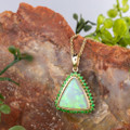 *1 EMERALD SKY 14KT YELLOW GOLD CRYSTAL OPAL PENDANT