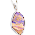 REGAL AURORA KINGDOM SILVER SOLID OPAL PENDANT