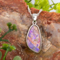*1 AN ENCHANTED ROYAL RAINFIRE SILVER SOLID OPAL PENDANT
