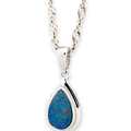 TEARDROP TWILIGHT STERLING SILVER OPAL PENDANT