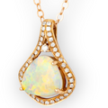 *ANGELS PROTECTION 18KT GOLD & DIAMOND WHITE OPAL PENDANT