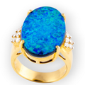 * 1 BLUE LAGOON 18KT GOLD  AND DIAMOND OPAL RING
