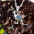 * 1 COSMIC CHERRY BLOSSOM DUO WHITE OPAL 18KT GOLD PLATED DROP PENDANT