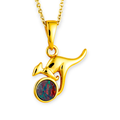 * 1 CELESTIAL OUTBACK AURORA KANGAROO 18KT GOLD PLATED OPAL PENDANT