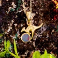 * 1 CELESTIAL OUTBACK AURORA KANGAROO 18KT GOLD PLATED OPAL PENDANT