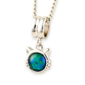 * 1 LUNAR COSMIC WHISKER CONSTELLATION CAT STERLING SILVER OPAL NECKLACE