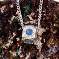 * 1 GALACTIC GYRO AURORA SPIN STERLING SILVER OPAL NECKLACE