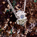 * 1 ORBITAL COSMIC SPIN RADIANCE STERLING SILVER OPAL NECKLACE