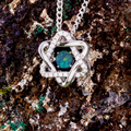 * 1 COSMIC AURORA SACRED LIGHT STAR OF DAVID STERLING SILVER OPAL NECKLACE