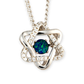 * 1 COSMIC AURORA SACRED LIGHT STAR OF DAVID STERLING SILVER OPAL NECKLACE